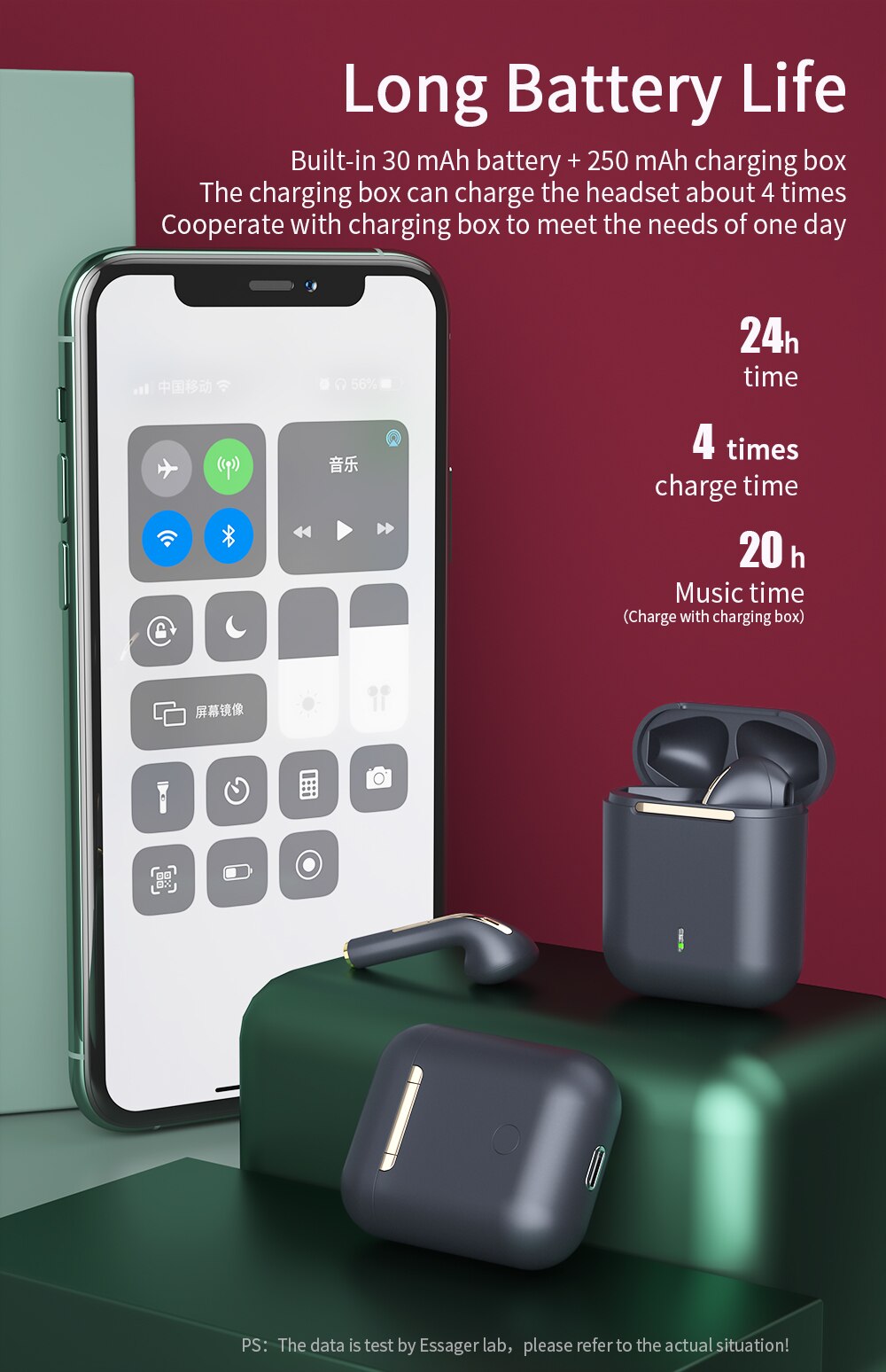 Essager J18 TWS casque sans fil Bluetooth écouteur casque véritable sans fil écouteurs pour iPhone 12 Pro Max mains libres écouteurs