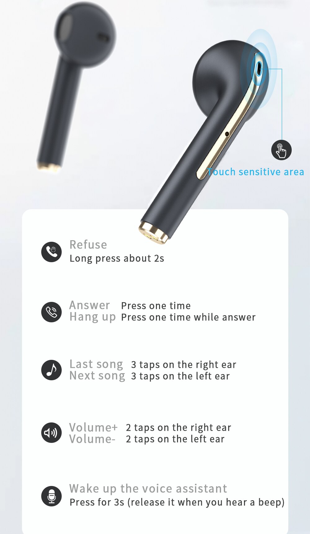 Essager J18 TWS casque sans fil Bluetooth écouteur casque véritable sans fil écouteurs pour iPhone 12 Pro Max mains libres écouteurs