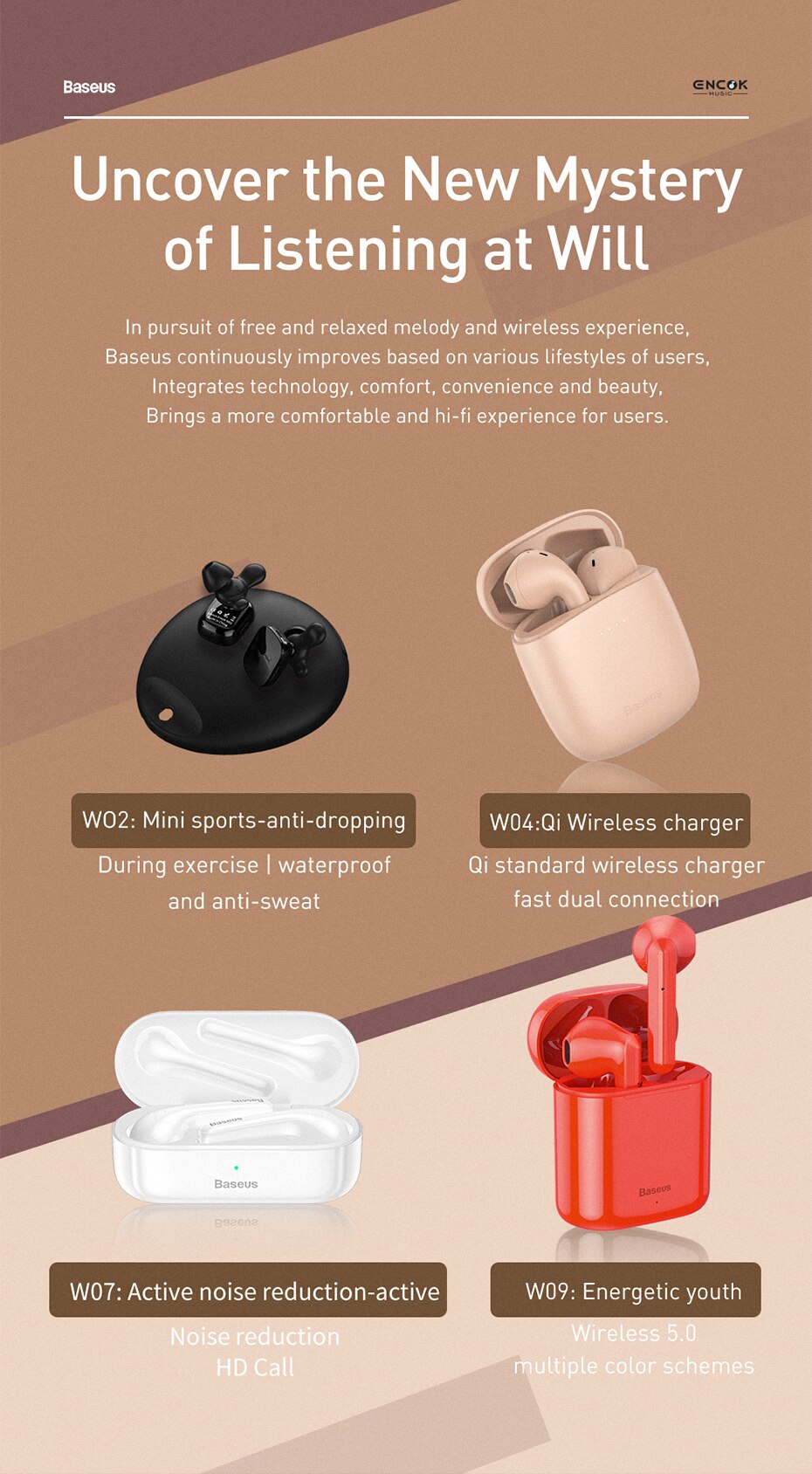 Baseus WM01 Plus TWS sans fil écouteur Bluetooth casque 5.0 véritable sans fil écouteurs dans les écouteurs pour iPhone 12 Pro Xiaomi