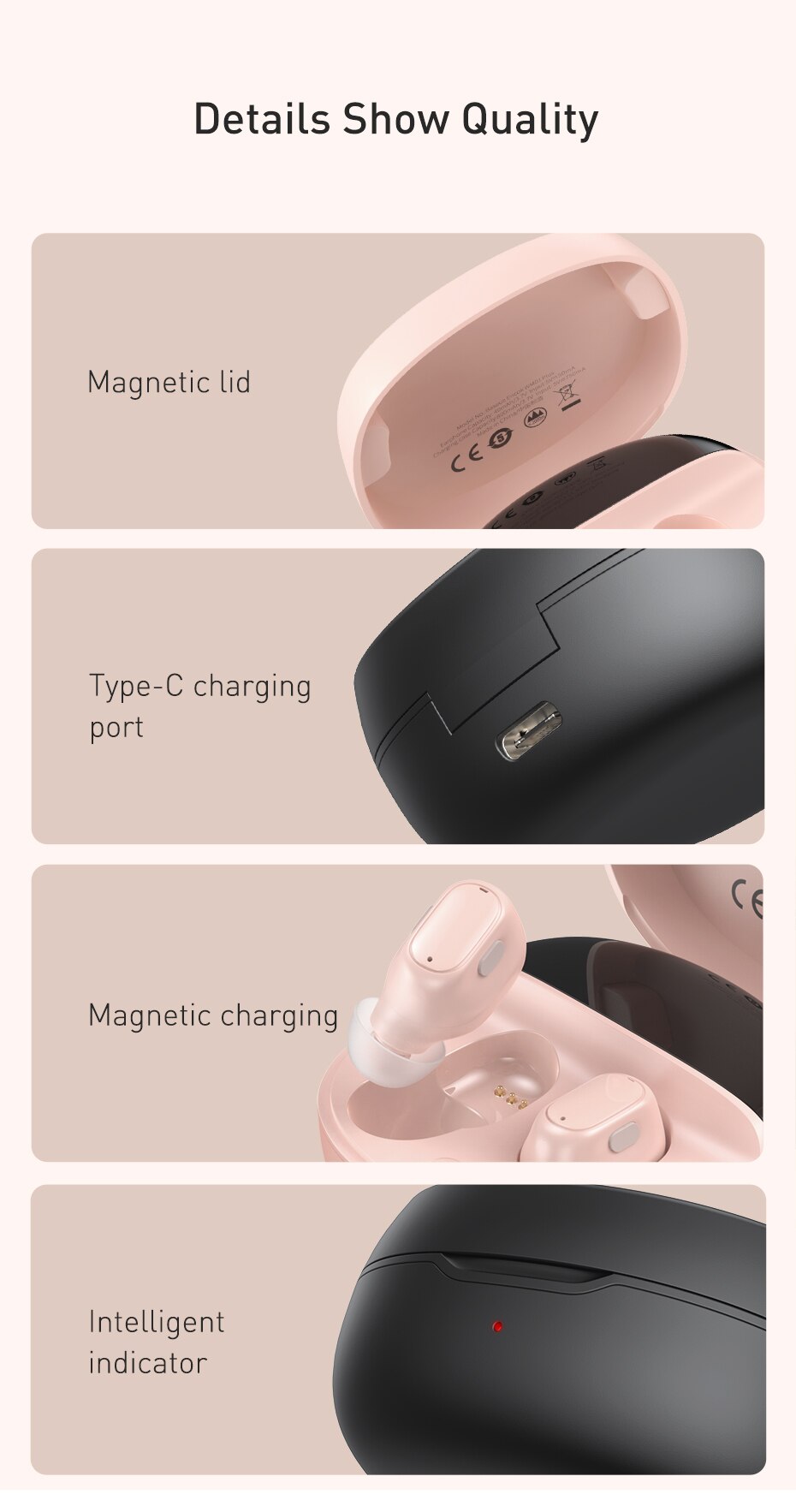 Baseus WM01 Plus TWS sans fil écouteur Bluetooth casque 5.0 véritable sans fil écouteurs dans les écouteurs pour iPhone 12 Pro Xiaomi