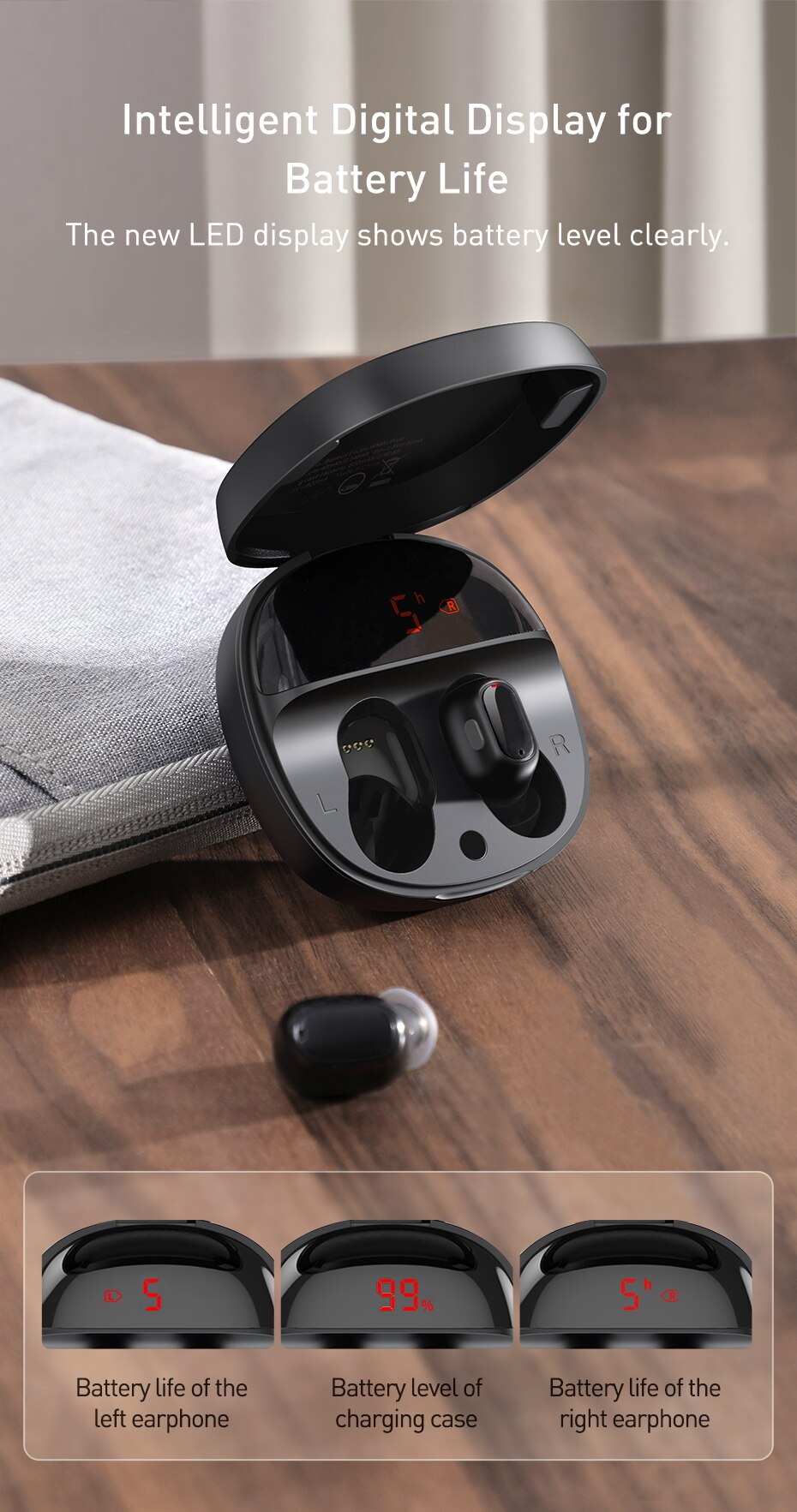 Baseus WM01 Plus TWS sans fil écouteur Bluetooth casque 5.0 véritable sans fil écouteurs dans les écouteurs pour iPhone 12 Pro Xiaomi