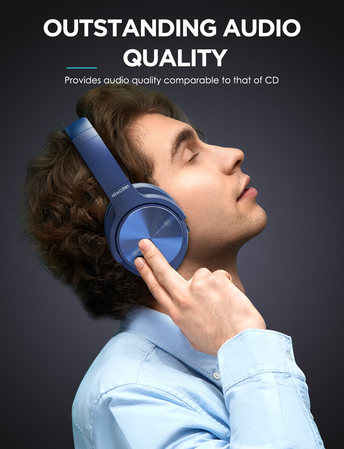 Mixcder E9 PRO aptX LL casque sans fil Bluetooth actif suppression du bruit casque USB charge rapide avec micro casques bleus