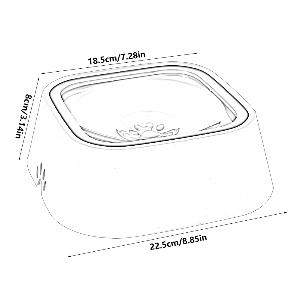 Bol d'eau de boisson flottant pour animaux de compagnie, 1,5 l, bouche Non humide pour chien et chat, sans déversement, distributeur d'eau, mangeoire en plastique ABS pour chiens