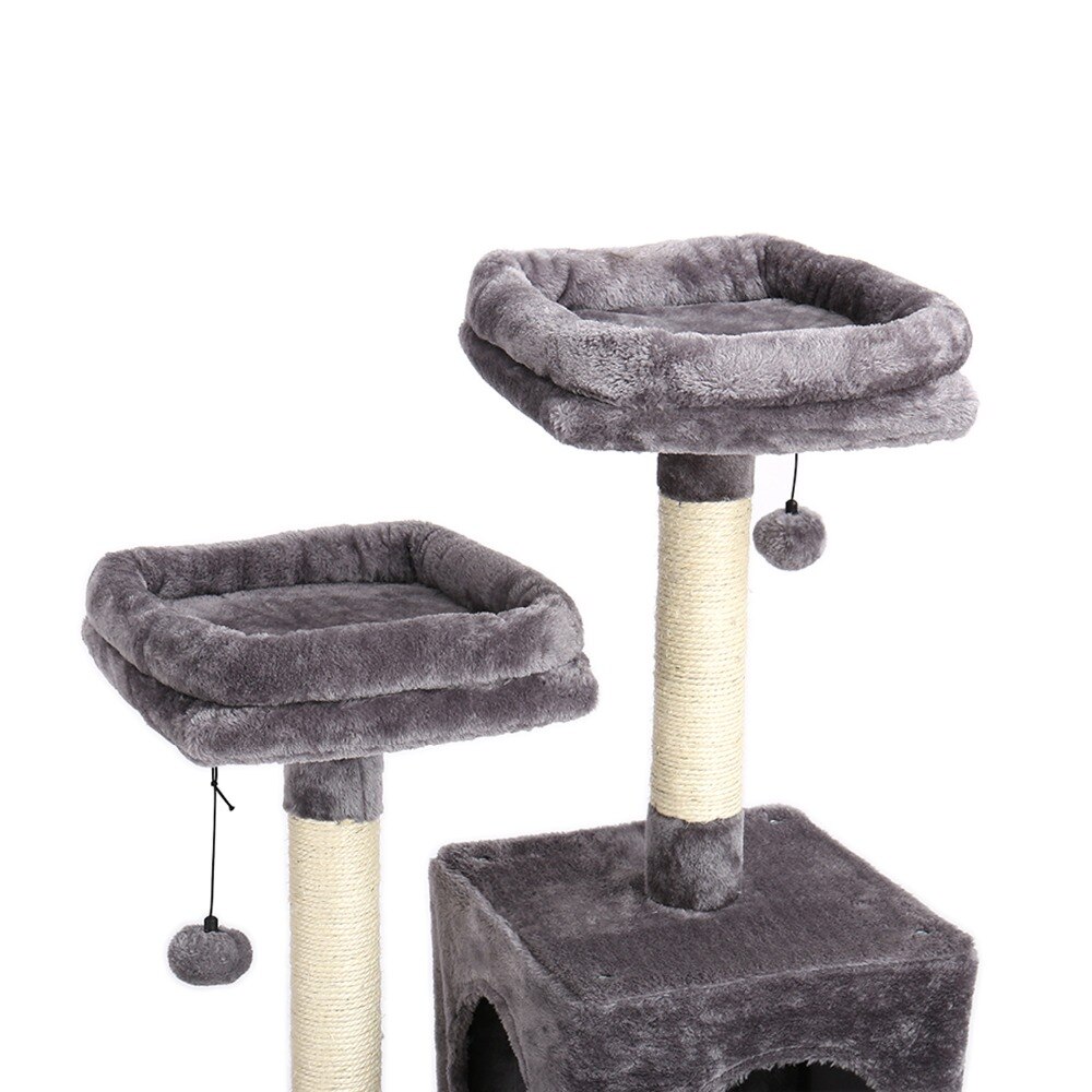 Tour condo arbre à chat de plusieurs niveaux, grattoir, maison pour animaux domestiques avec hamacs, meuble à escalader, jeux