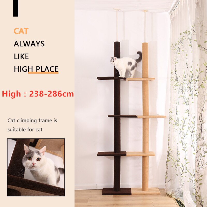 Tour condo arbre à chat de plusieurs niveaux, grattoir, maison pour animaux domestiques avec hamacs, meuble à escalader, jeux
