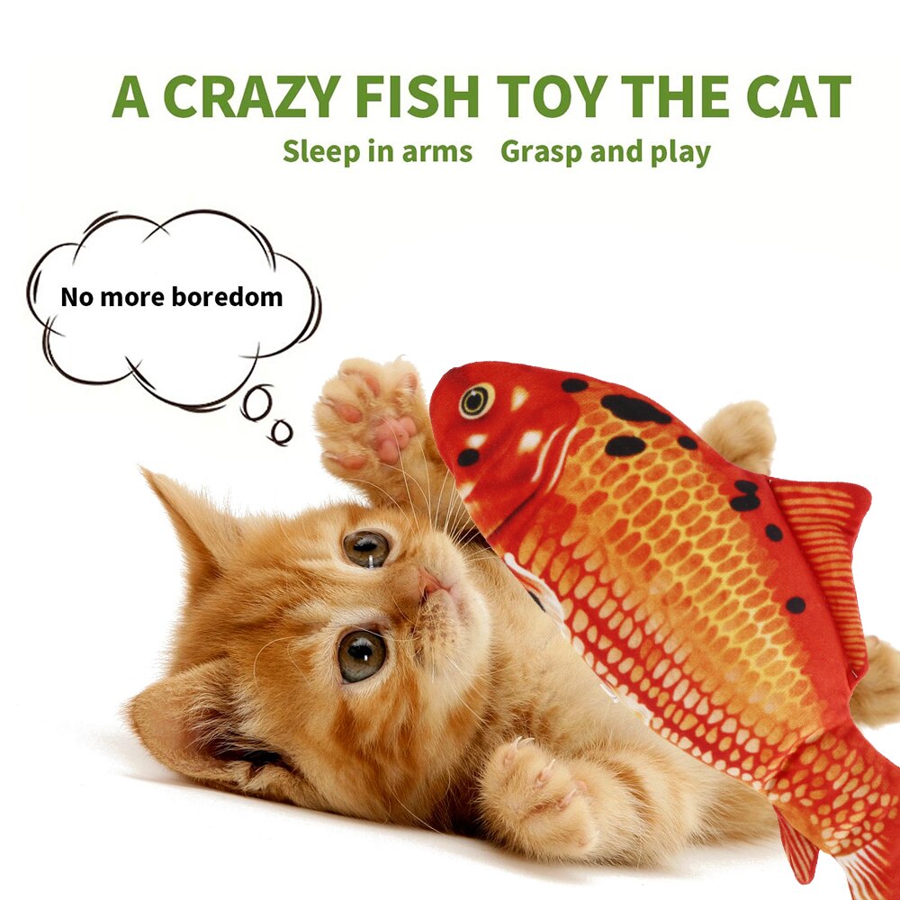 Jouet électronique en forme de poisson 3D pour chat et animal de compagnie, chargement USB, Simulation interactive, cataire herbe-aux-chats