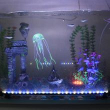 Lumières LED d’aquarium étanche Aquarium barre lumineuse bleu/blanc 19/29/39/49CM Submersible sous-marine pince lampe aquatique décor ue