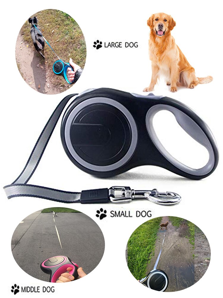 Laisse rétractable pour chien, extensible et automatique, robuste, 26 pieds, en Nylon, pour chat, grand, chiot, petit, moyen, accessoire pour animaux de compagnie