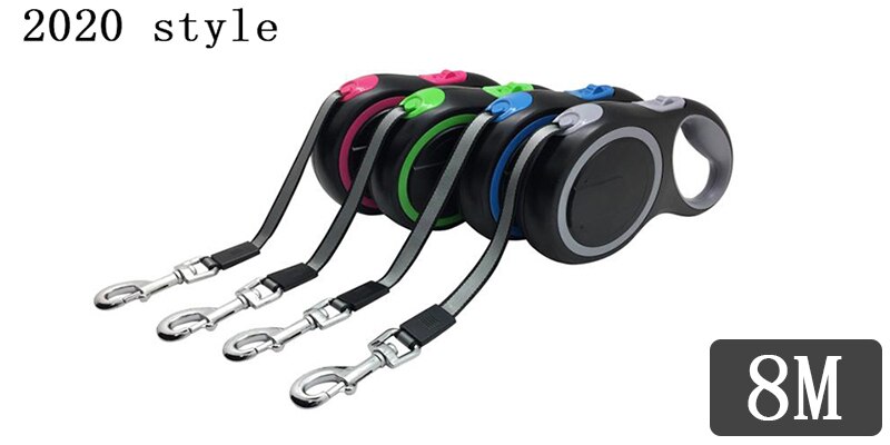 Laisse rétractable pour chien, extensible et automatique, robuste, 26 pieds, en Nylon, pour chat, grand, chiot, petit, moyen, accessoire pour animaux de compagnie