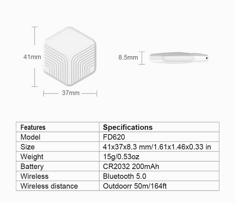 Tuya APP Bluetooth détecteur intelligent alarme tuile portefeuille clés alarme localisateur en temps réel enfants animaux Anti-perte activité intelligente Trackers