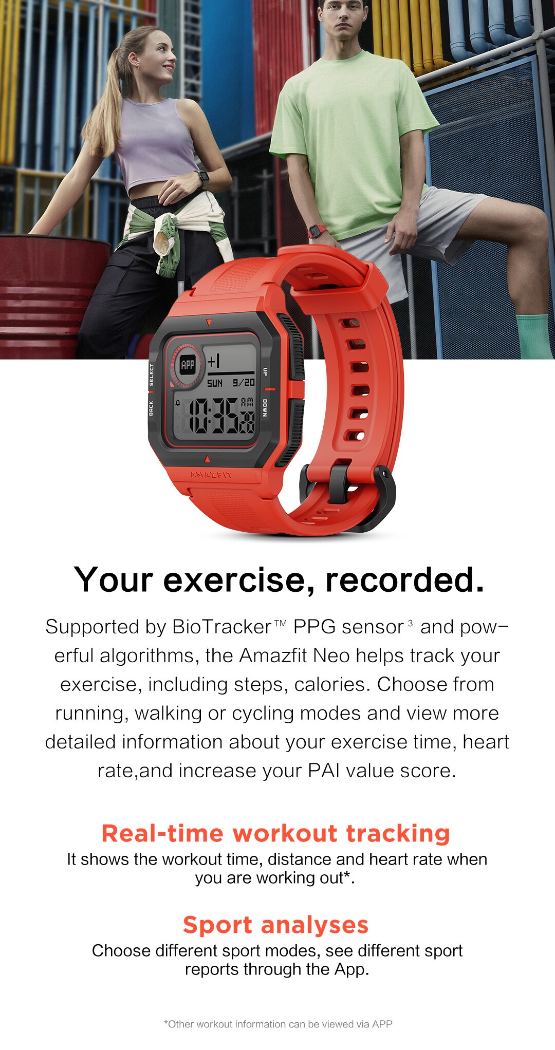 Amazfit Neo – montre connectée noire, Bluetooth, 5atm, suivi de la fréquence cardiaque, activité physique, 28 jours d'autonomie, pour téléphone Android et IOS