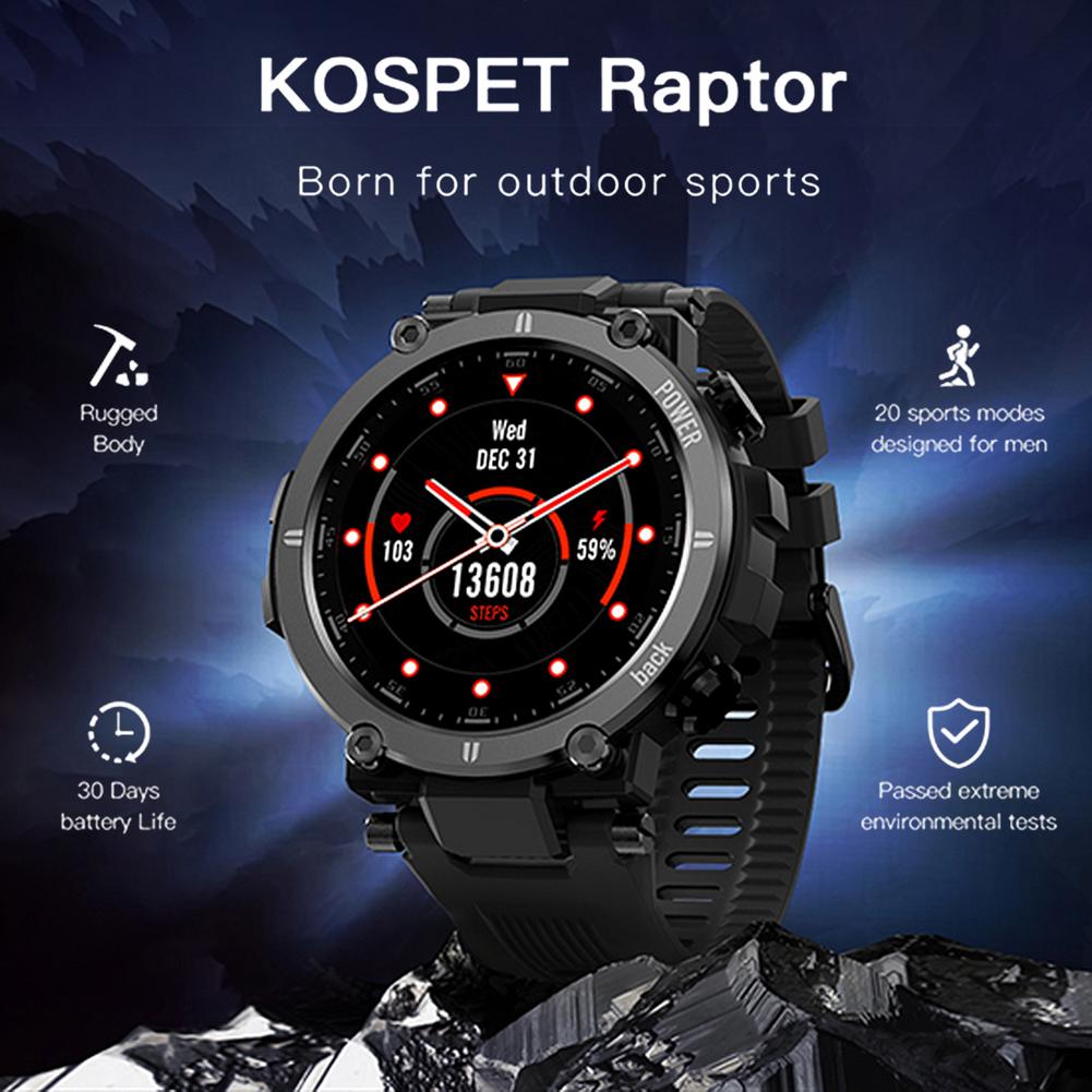 Montre connectée pour hommes et femmes, étanche ip68, moniteur de fréquence cardiaque, connexion Bluetooth, Fitness, pour KOSPET Raptor, nouvelle collection 2021 Montre connectée pour hommes et femmes, étanche ip68, moniteur de fréquence cardiaque, connexion Bluetooth, Fitness, pour KOSPET Raptor, nouvelle collection 2021