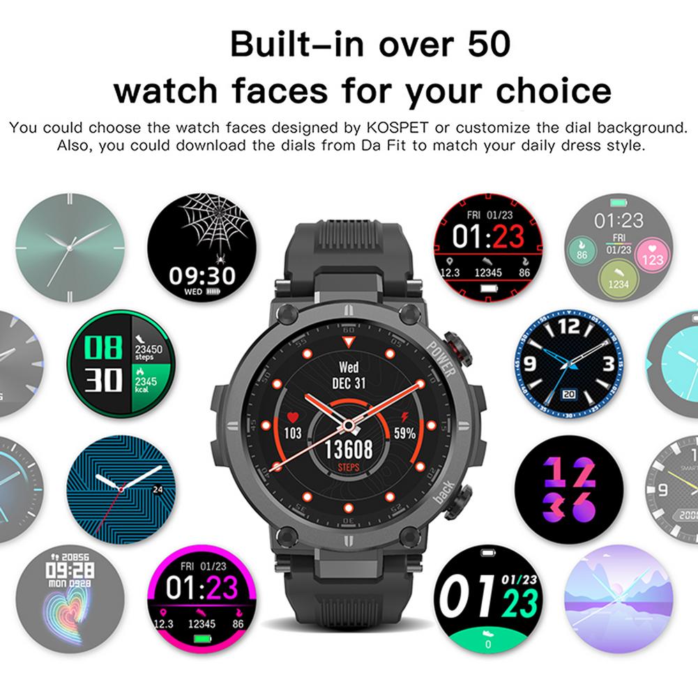 Montre connectée pour hommes et femmes, étanche ip68, moniteur de fréquence cardiaque, connexion Bluetooth, Fitness, pour KOSPET Raptor, nouvelle collection 2021 Montre connectée pour hommes et femmes, étanche ip68, moniteur de fréquence cardiaque, connexion Bluetooth, Fitness, pour KOSPET Raptor, nouvelle collection 2021