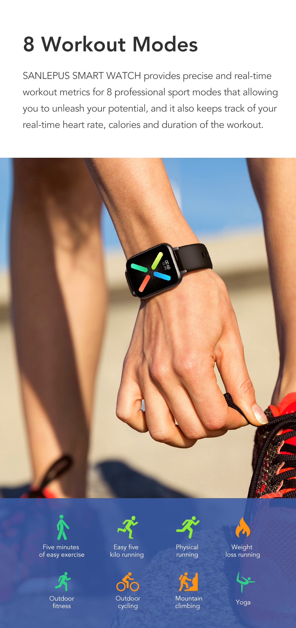 SANLEPUS – montre connectée pour hommes et femmes, avec appels Bluetooth, étanche, lecteur MP3, pour OPPO, Android, Apple, Xiaomi, Huawei, nouveau, 2021