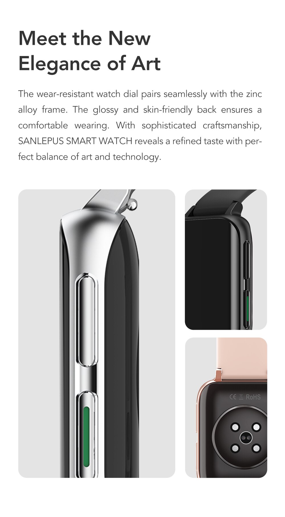 SANLEPUS – montre connectée pour hommes et femmes, avec appels Bluetooth, étanche, lecteur MP3, pour OPPO, Android, Apple, Xiaomi, Huawei, nouveau, 2021