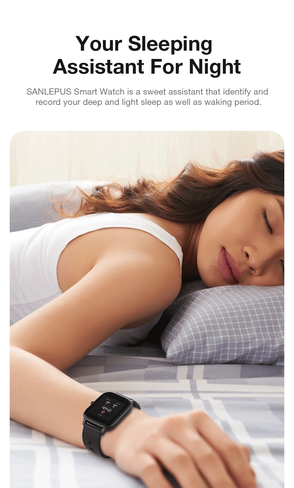 SANLEPUS – montre connectée pour hommes et femmes, Version globale, étanchéité IP67, Bracelet d'activité physique, pour Android Apple Xiaomi, nouveau, 2021