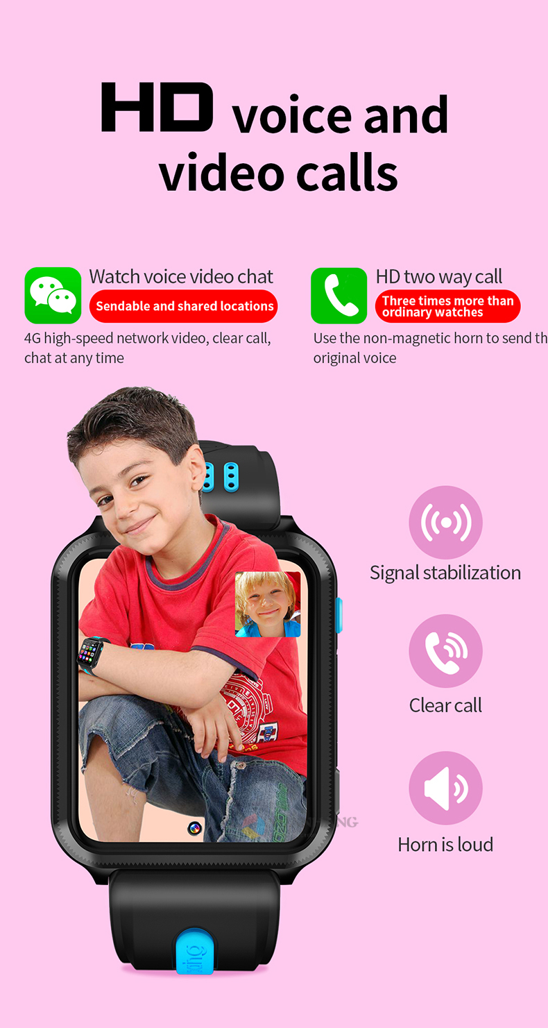 Montre connectée Android 9.0 pour enfants, avec caméra à distance, GPS, WI-FI, Google Play, Bluetooth, appel vidéo
