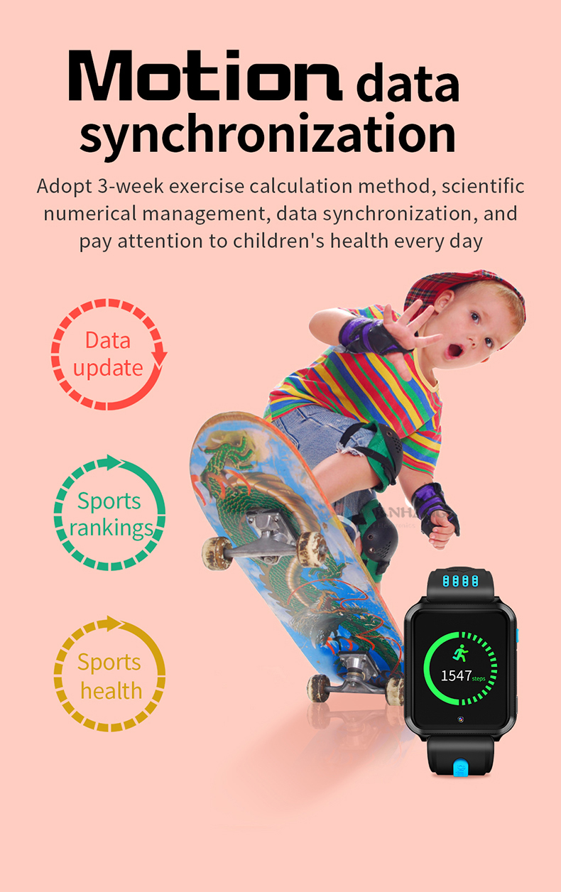 Montre connectée Android 9.0 pour enfants, avec caméra à distance, GPS, WI-FI, Google Play, Bluetooth, appel vidéo