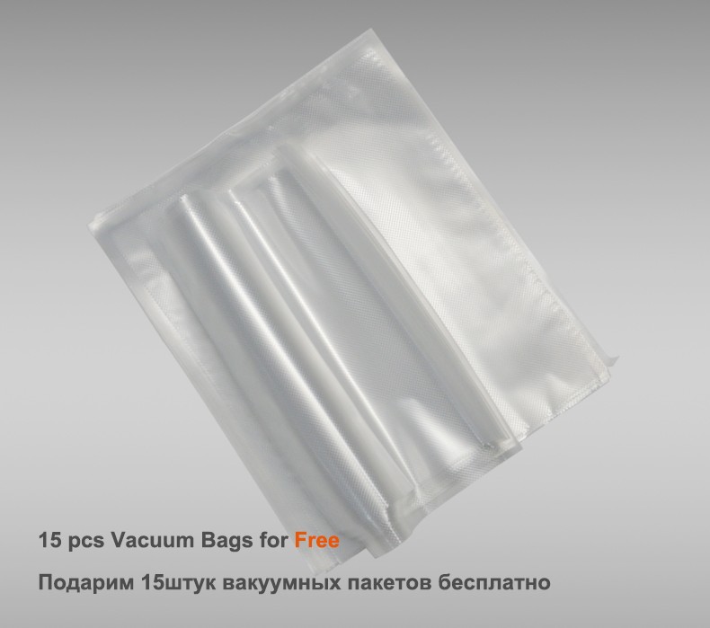 Scelleur sous vide Machine d'emballage 220V/110V ménage alimentaire scellant sous vide Film scellant sous vide emballeur y compris 15 pièces sacs