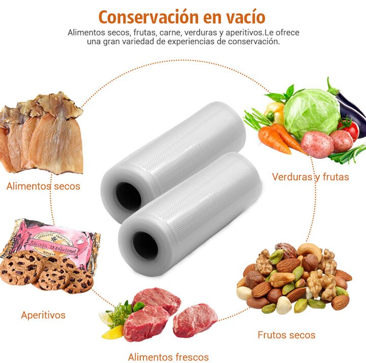 TINTON LIFE sacs sous vide pour alimentaire scelleur sous vide alimentaire frais longue conservation 12 + 15 + 20 + 25 + 28cm * 500cm rouleaux/Lot sacs pour emballeur sous vide