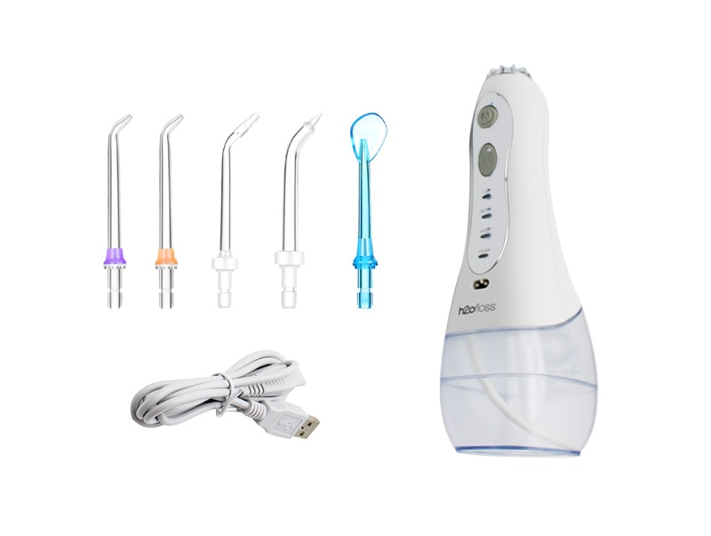 H2ofloss portable oral irrigateur usb rechargeable eau flosser dentaire Jet d'eau 300ML réservoir d'eau étanche dents nettoyeur