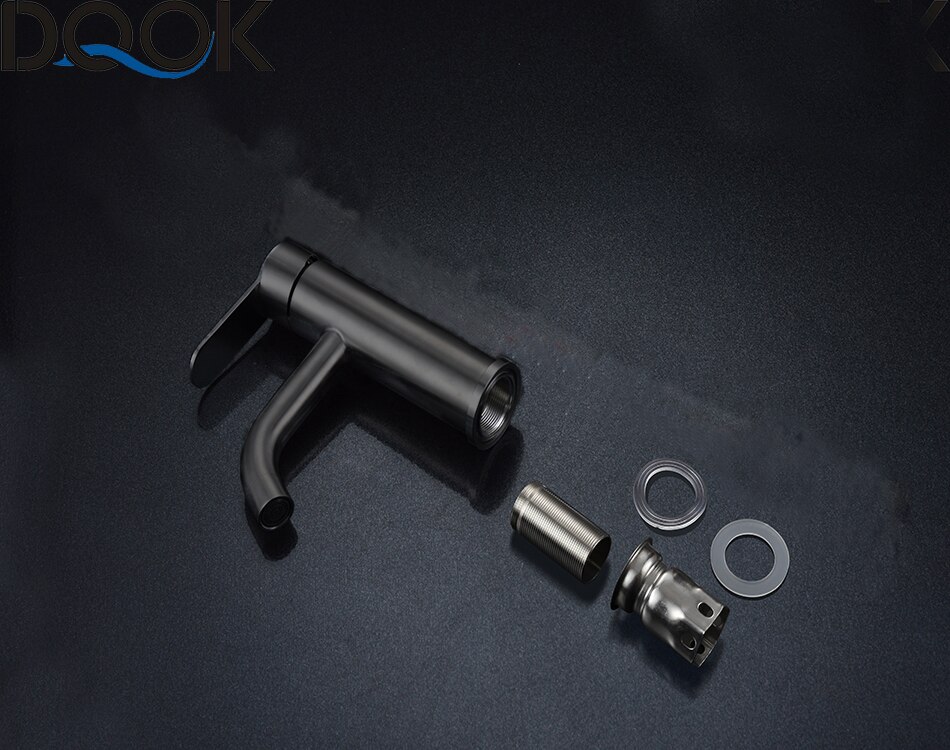 DQOK mélangeur froid/chaud, robinets de lavabo de salle de bains en nickel brossé, robinet d'évier, robinet d'eau noire, accessoires de salle de bains (tuyau non inclus