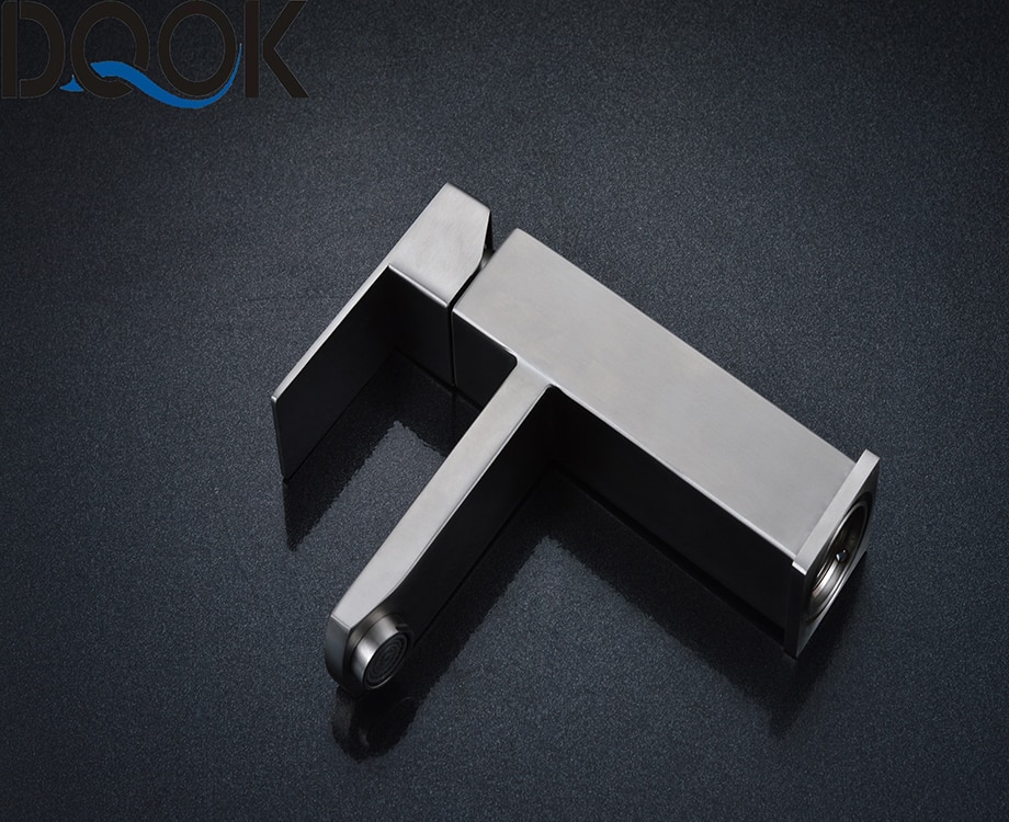 DQOK mélangeur froid/chaud, robinets de lavabo de salle de bains en nickel brossé, robinet d'évier, robinet d'eau noire, accessoires de salle de bains (tuyau non inclus