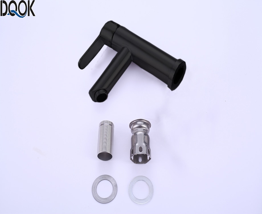 DQOK mélangeur froid/chaud, robinets de lavabo de salle de bains en nickel brossé, robinet d'évier, robinet d'eau noire, accessoires de salle de bains (tuyau non inclus
