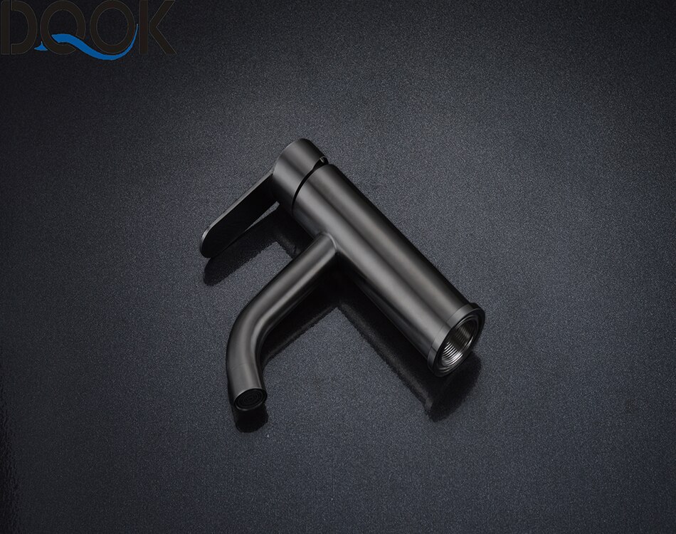 DQOK mélangeur froid/chaud, robinets de lavabo de salle de bains en nickel brossé, robinet d'évier, robinet d'eau noire, accessoires de salle de bains (tuyau non inclus