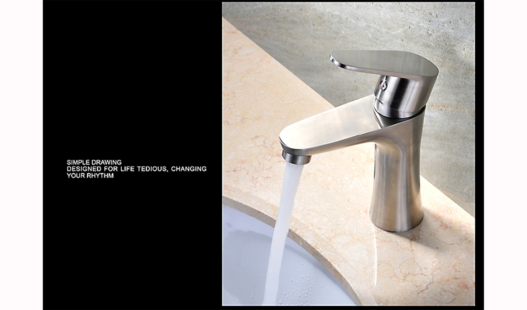 DQOK mélangeur froid/chaud, robinets de lavabo de salle de bains en nickel brossé, robinet d'évier, robinet d'eau noire, accessoires de salle de bains (tuyau non inclus