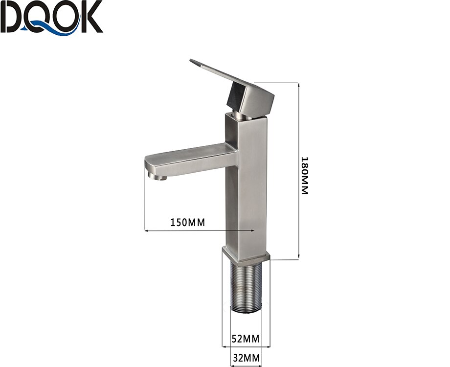 DQOK mélangeur froid/chaud, robinets de lavabo de salle de bains en nickel brossé, robinet d'évier, robinet d'eau noire, accessoires de salle de bains (tuyau non inclus