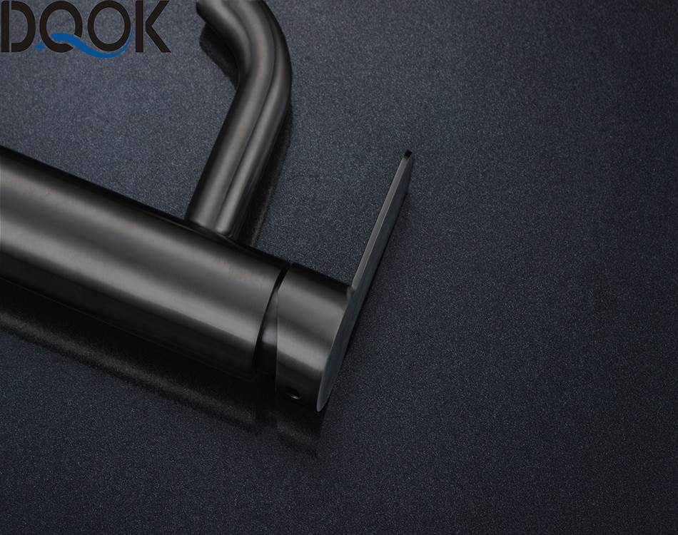 DQOK mélangeur froid/chaud, robinets de lavabo de salle de bains en nickel brossé, robinet d'évier, robinet d'eau noire, accessoires de salle de bains (tuyau non inclus