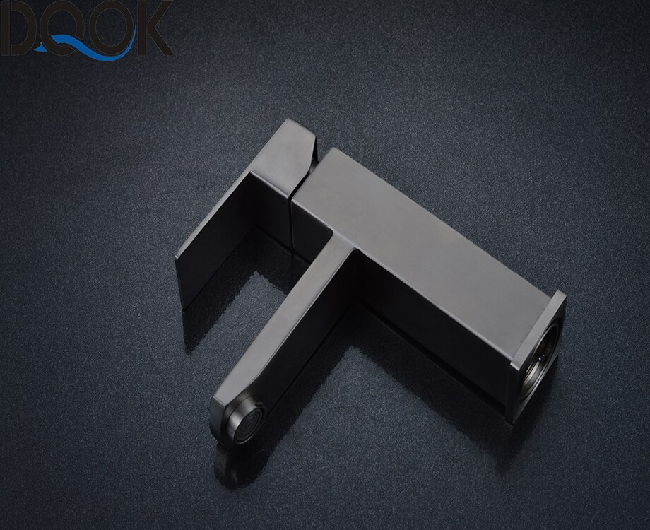 DQOK mélangeur froid/chaud, robinets de lavabo de salle de bains en nickel brossé, robinet d'évier, robinet d'eau noire, accessoires de salle de bains (tuyau non inclus