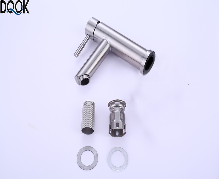 DQOK mélangeur froid/chaud, robinets de lavabo de salle de bains en nickel brossé, robinet d'évier, robinet d'eau noire, accessoires de salle de bains (tuyau non inclus