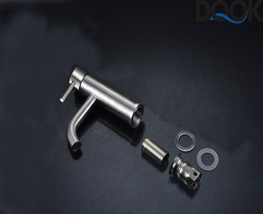 DQOK mélangeur froid/chaud, robinets de lavabo de salle de bains en nickel brossé, robinet d'évier, robinet d'eau noire, accessoires de salle de bains (tuyau non inclus
