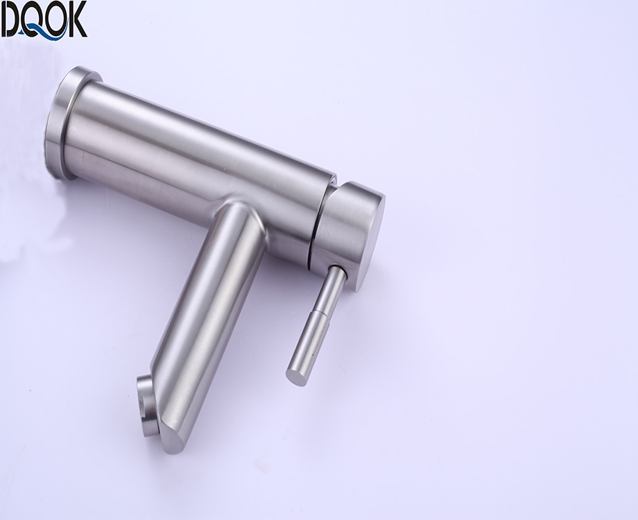 DQOK mélangeur froid/chaud, robinets de lavabo de salle de bains en nickel brossé, robinet d'évier, robinet d'eau noire, accessoires de salle de bains (tuyau non inclus