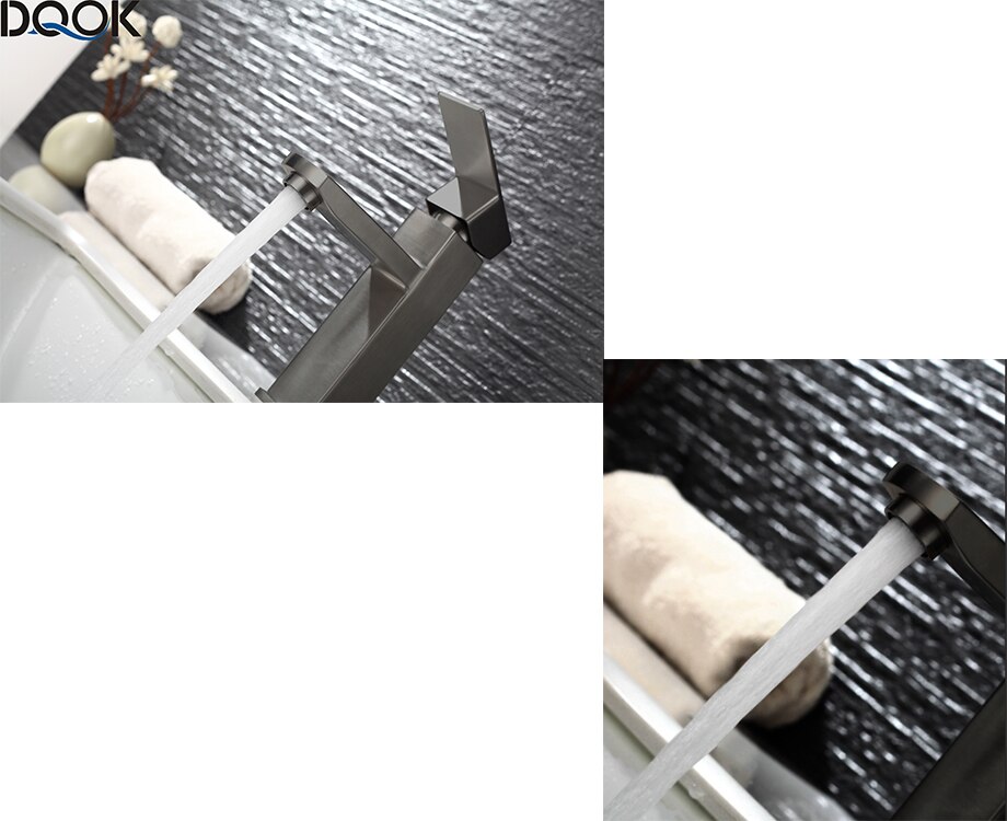 DQOK mélangeur froid/chaud, robinets de lavabo de salle de bains en nickel brossé, robinet d'évier, robinet d'eau noire, accessoires de salle de bains (tuyau non inclus