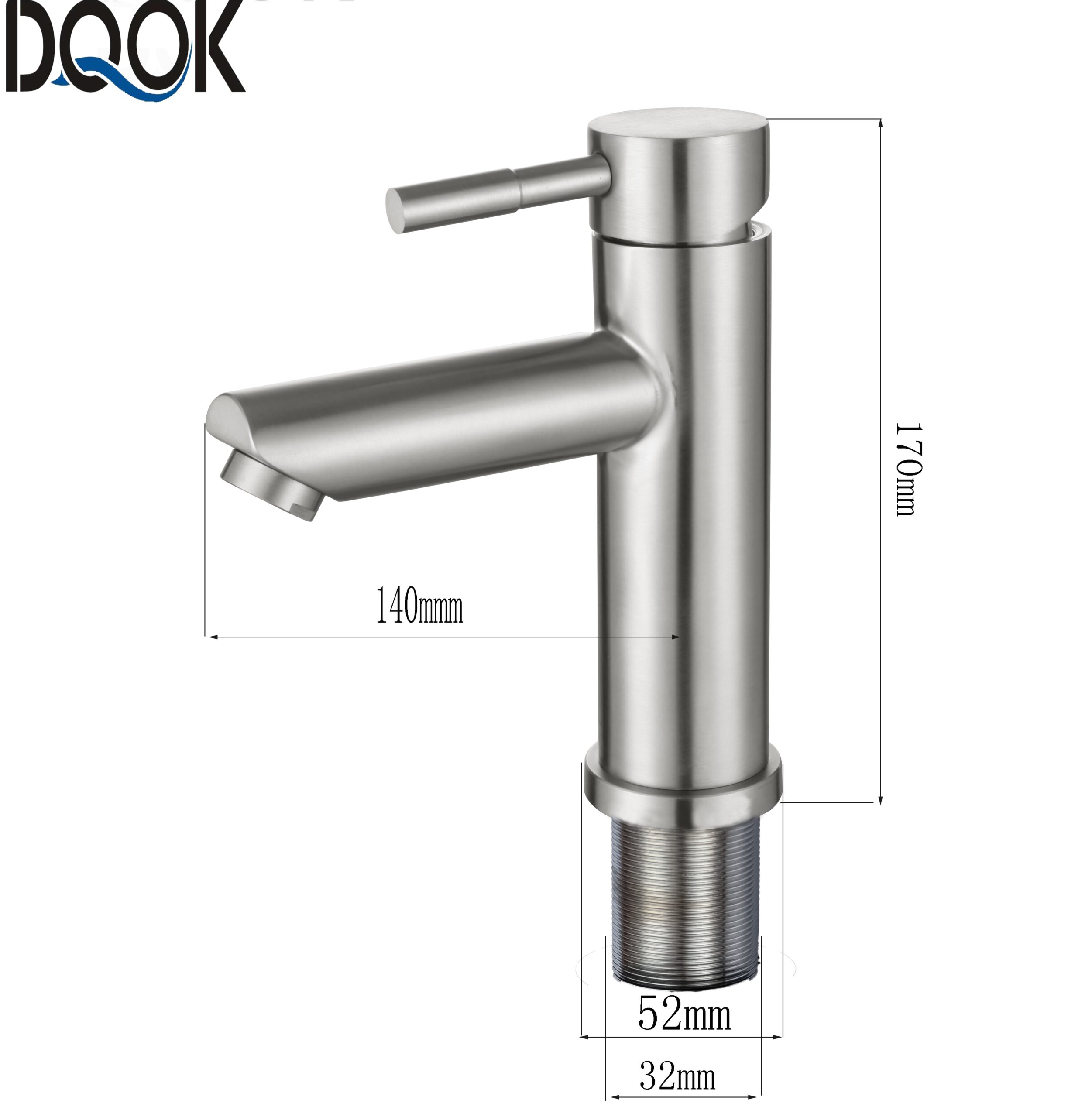 DQOK mélangeur froid/chaud, robinets de lavabo de salle de bains en nickel brossé, robinet d'évier, robinet d'eau noire, accessoires de salle de bains (tuyau non inclus