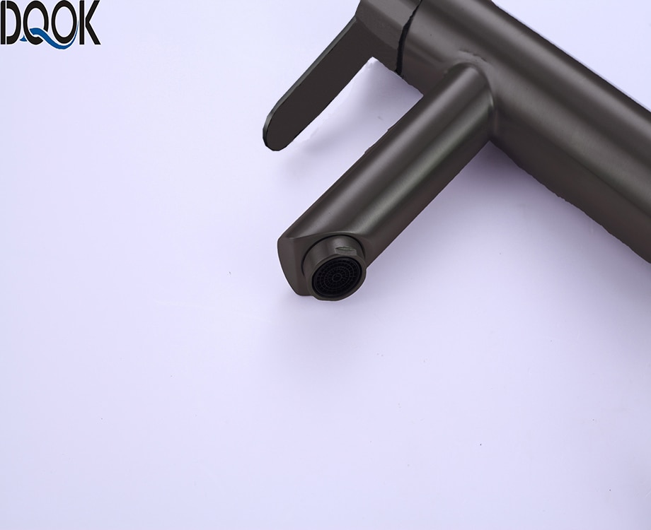 DQOK mélangeur froid/chaud, robinets de lavabo de salle de bains en nickel brossé, robinet d'évier, robinet d'eau noire, accessoires de salle de bains (tuyau non inclus