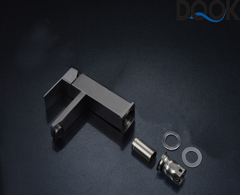 DQOK mélangeur froid/chaud, robinets de lavabo de salle de bains en nickel brossé, robinet d'évier, robinet d'eau noire, accessoires de salle de bains (tuyau non inclus