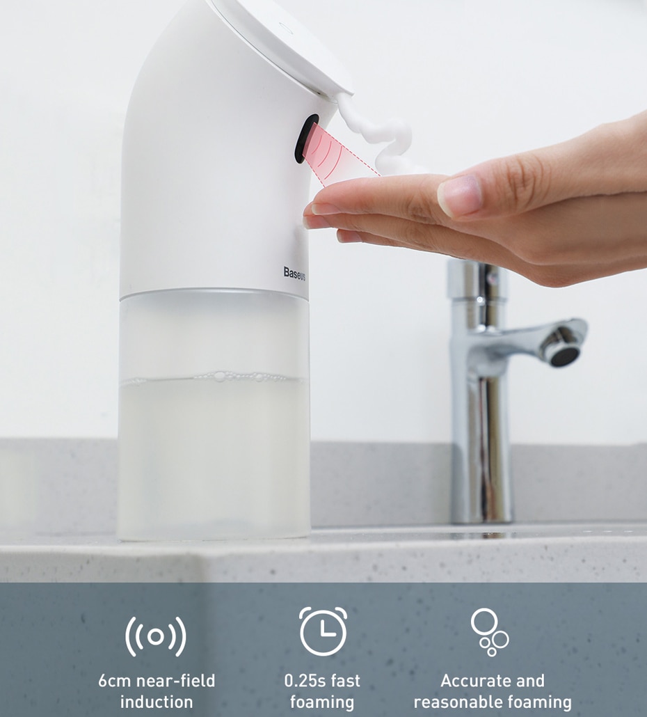 Baseus distributeur automatique de savon capteur infrarouge sans contact mousse liquide distributeur de savon pompe lavage des mains désinfectant distributeur bouteilles