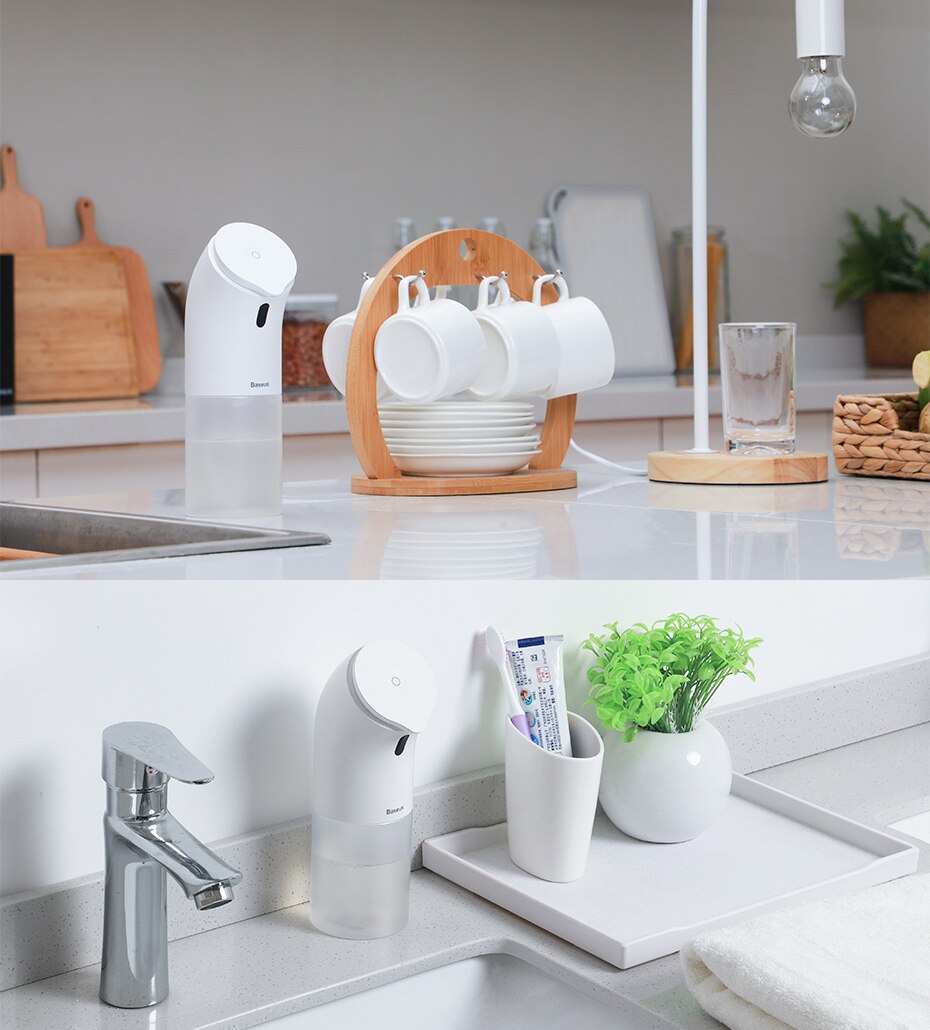 Baseus distributeur automatique de savon capteur infrarouge sans contact mousse liquide distributeur de savon pompe lavage des mains désinfectant distributeur bouteilles