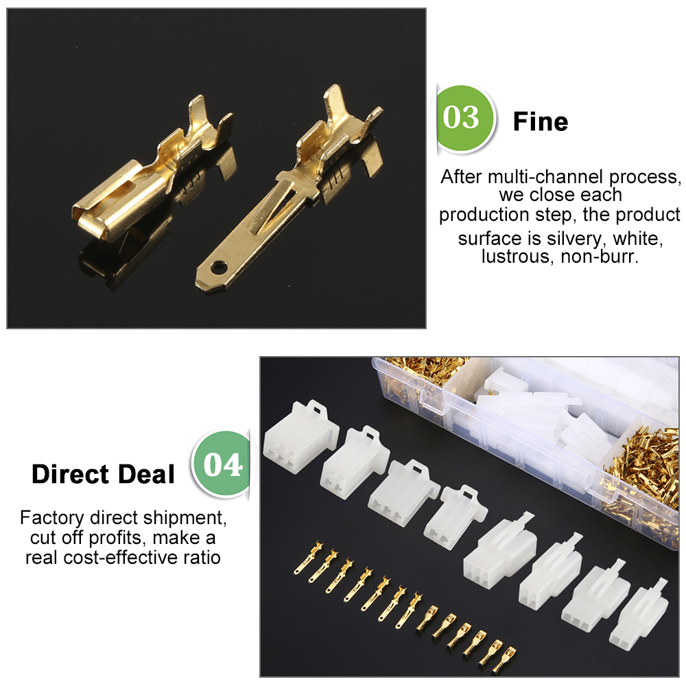 Connecteur de Terminal de fil automatique 380 Mm, connecteur mâle femelle, boîtier 2 3 4 6 pour bateau, voiture, motos, bateau, 2.8 pièces