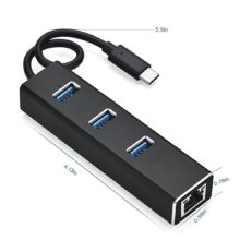 Type-c 3.0HUB + Hub Gigabit 3 Ports USB 3.0 Gigabit Ethernet LAN Rj45 adaptateur réseau Hub à 1000mbps