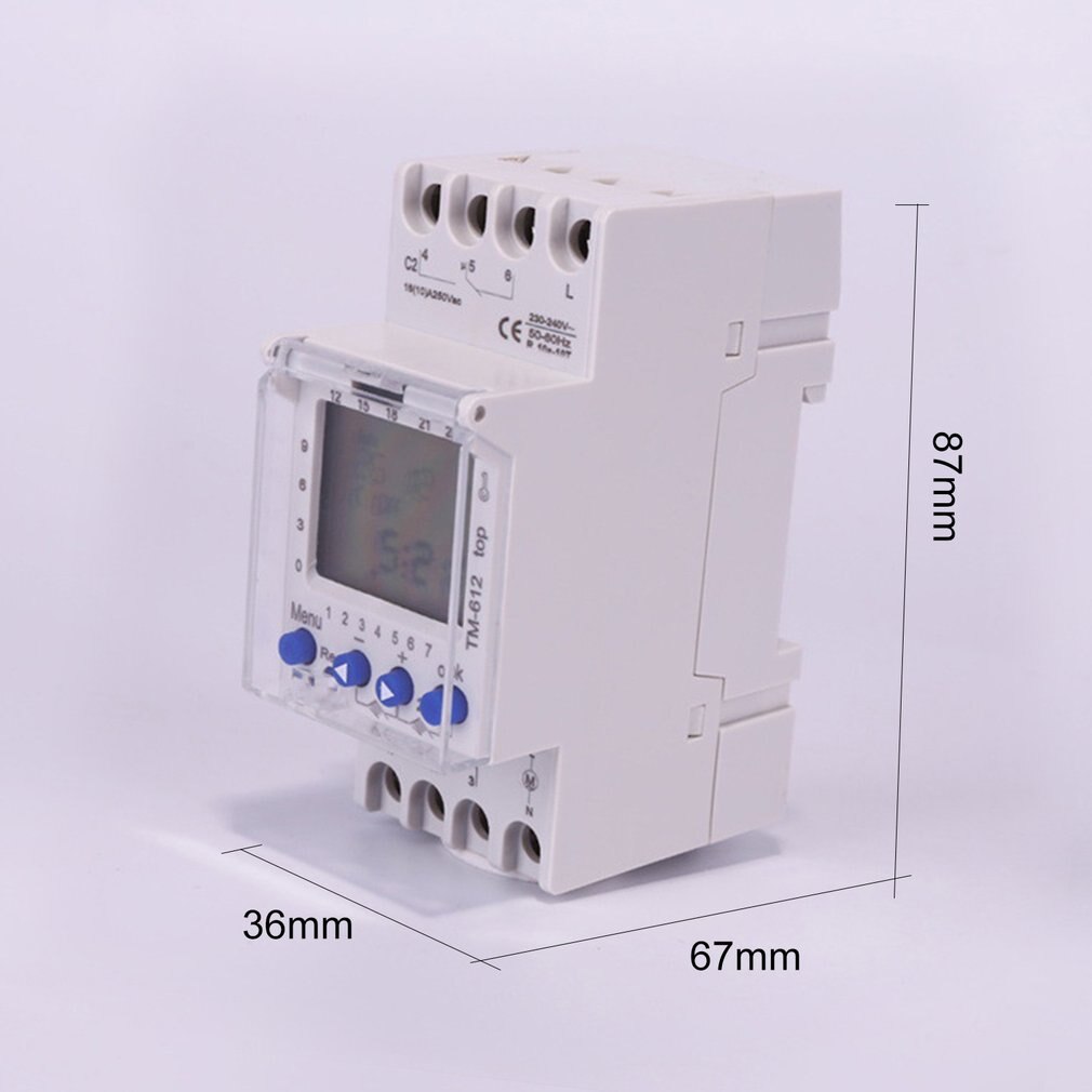 SINOTIMER 220V TM612 minuterie à deux canaux 7 jours 24 heures Programmable électronique LCD commutateur de temps numérique avec deux sorties de relais