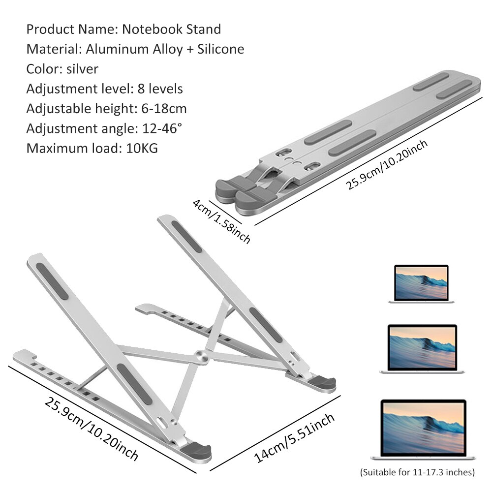 Pliable ABS ordinateur Portable support de tablette Portable support de bureau réglable accessoires d'ordinateur Portable pour Macbook Pro Air support pour ordinateur Portable