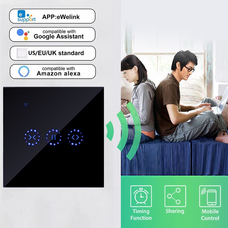 Ewelink – interrupteur tactile WiFi intelligent, 170-240V, contrôleur de bouton mural, Standard ue, pour maison connectée, Alexa, Google Home