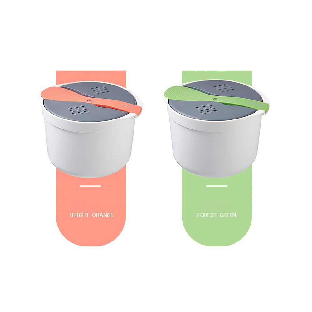 Cuiseur à riz pour four à micro-ondes, récipient alimentaire multifonctionnel, marmite à vapeur à deux couches pour la maison, boîte à déjeuner de Restaurant 2L