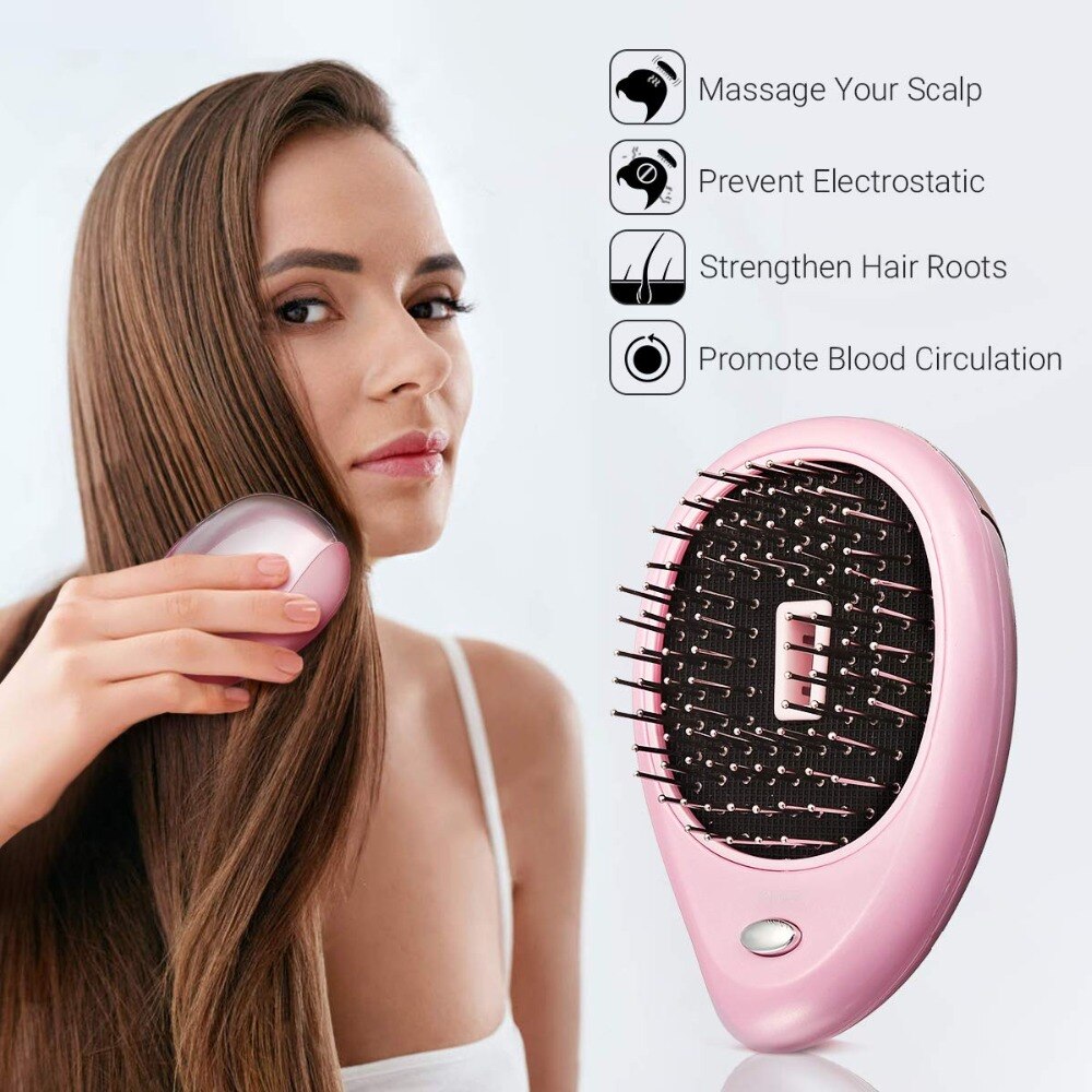 Peigne ionique Portable brosse à cheveux Massage antistatique peigne à ions négatifs Mini peigne lisseur de cheveux brosse magique peigne de coiffure