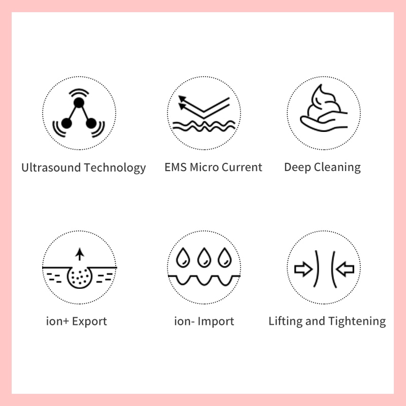 ANLAN Épurateur de peau faciale ultrasonique Profonde Visage Nettoyage Machine détacher Pelle Facial Pores Nettoyeur Soulever